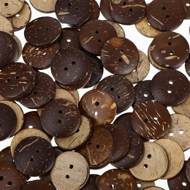 Natural Coconut Shell Buttons 100Pcs DIY Sewing Craft Accessories Lightweight Durable - Image 4